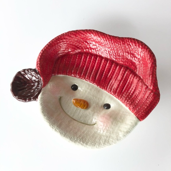 Hallmark small ceramic snowman serving dish - Picture 2 of 6